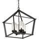 Evanston 4 Light 20 inch Matte Black Indoor Outdoor Pendant Ceiling Light