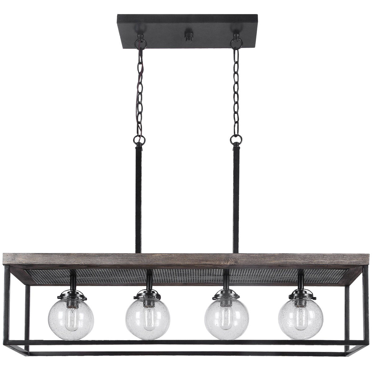 Pearsall 4 Light 44 inch Textured Black Island Light Ceiling Light