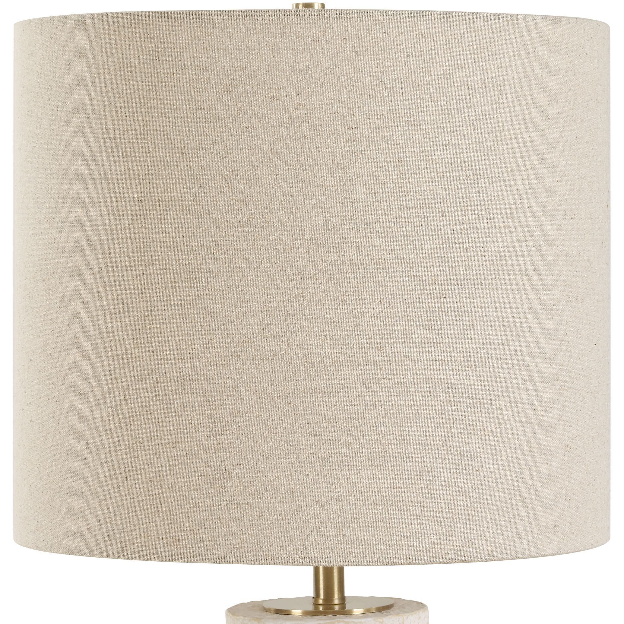 Doreyn 25.75 inch 150.00 watt Textured Aged Ivory and Antique Brass Table Lamp Portable Light
