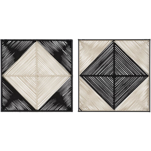 Seeing Double Black and Off-White Wall Panels, Set of 2