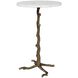 Calais 22 X 14 inch Antique Brass and White Marble Accent Table