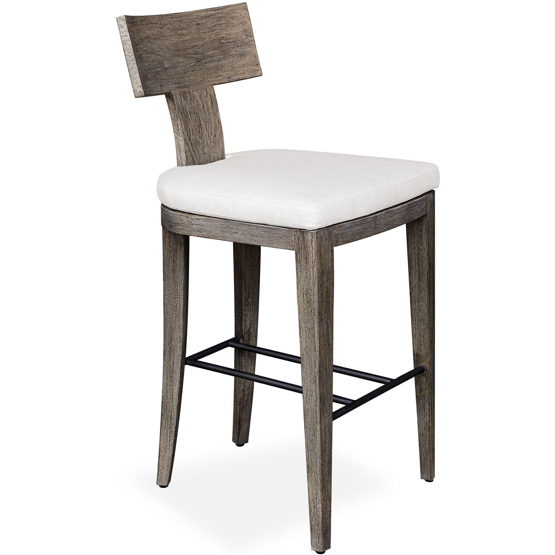 Cellini 43.5 inch Weathered Gray and Oyster White Outdoor Bar Stool