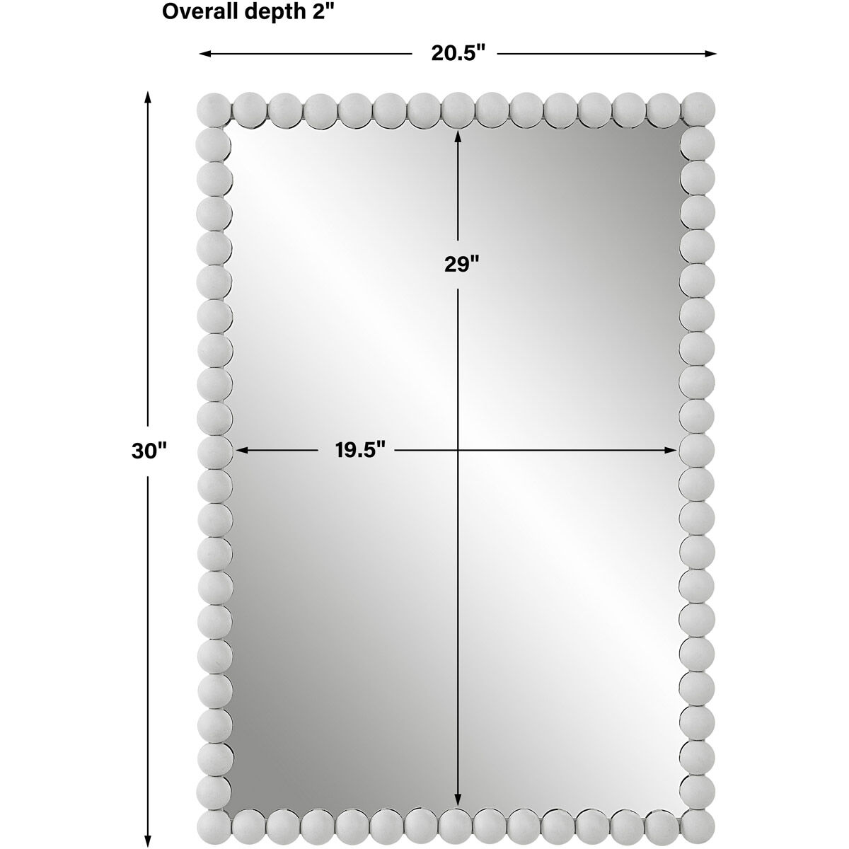 Serna 30 X 21 inch Matte White Mirror