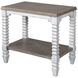 Calypso 27 X 26 inch Distressed Aged White and French Gray Side Table