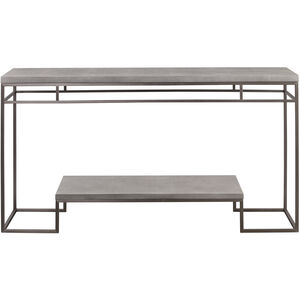 Clea 54 inch Faux Shagreen and Brushed Nickel Console Table