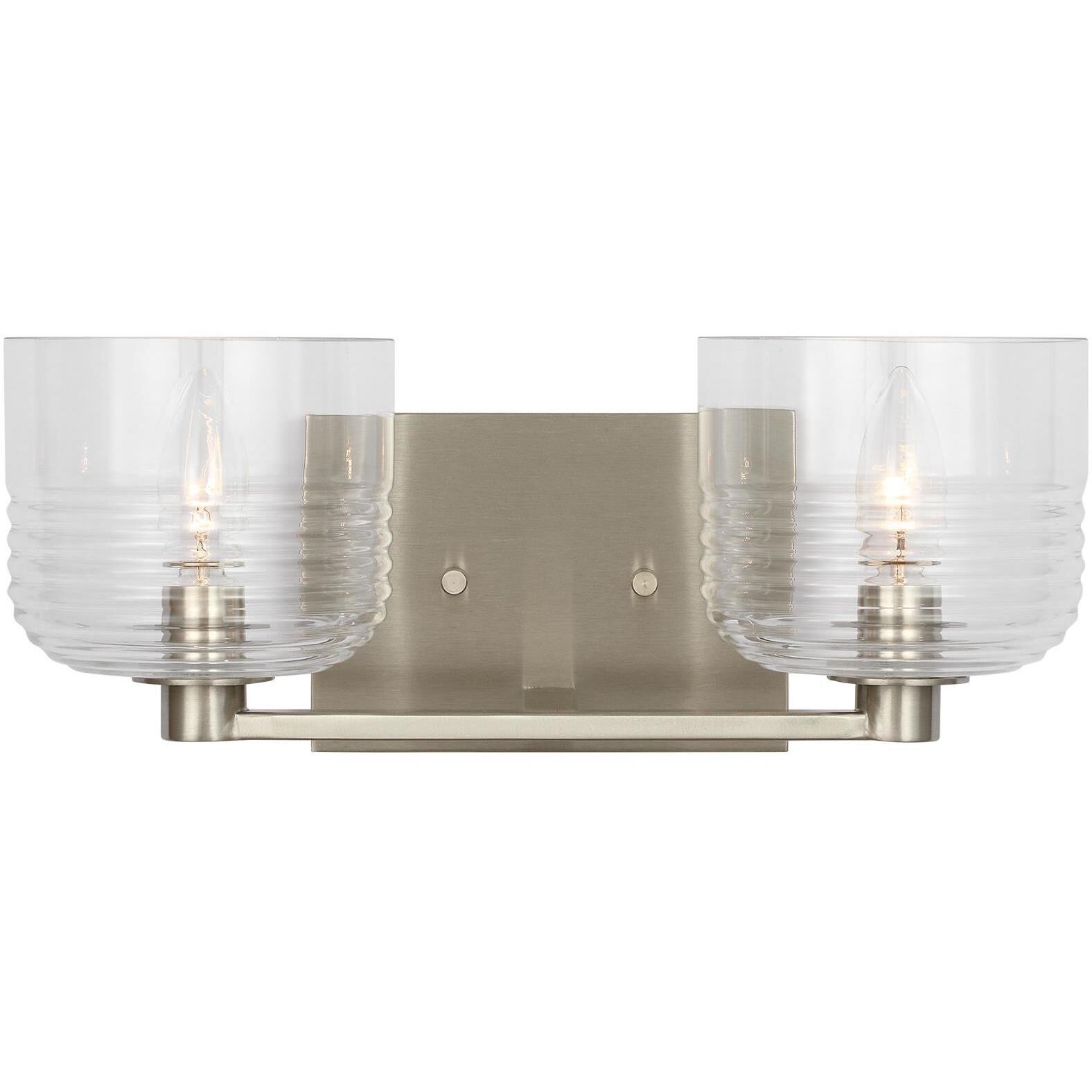 Drew & Jonathan Lochdale 2 Light 14.75 inch Brushed Nickel Vanity Light Wall Light, Medium