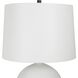 Collar 26 inch 150 watt Gloss White Glaze and Satin Black Table Lamp Portable Light