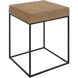 Laramie 24 X 18 inch Natural Braided Rope and Matte Black Accent Table