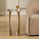 Kolkata 24 X 13.75 inch White Stone and Brass Accent Table