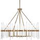 Crystal 8 Light 38.75 inch Warm Brass Chandelier Ceiling Light