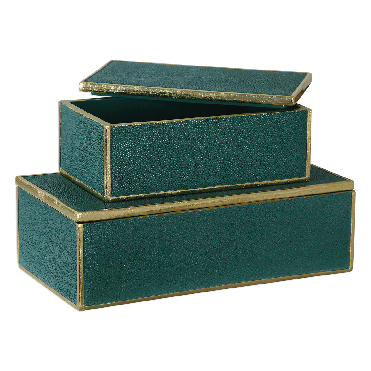 Karis 12 inch Emerald Green Decorative Box, Grace Feyock