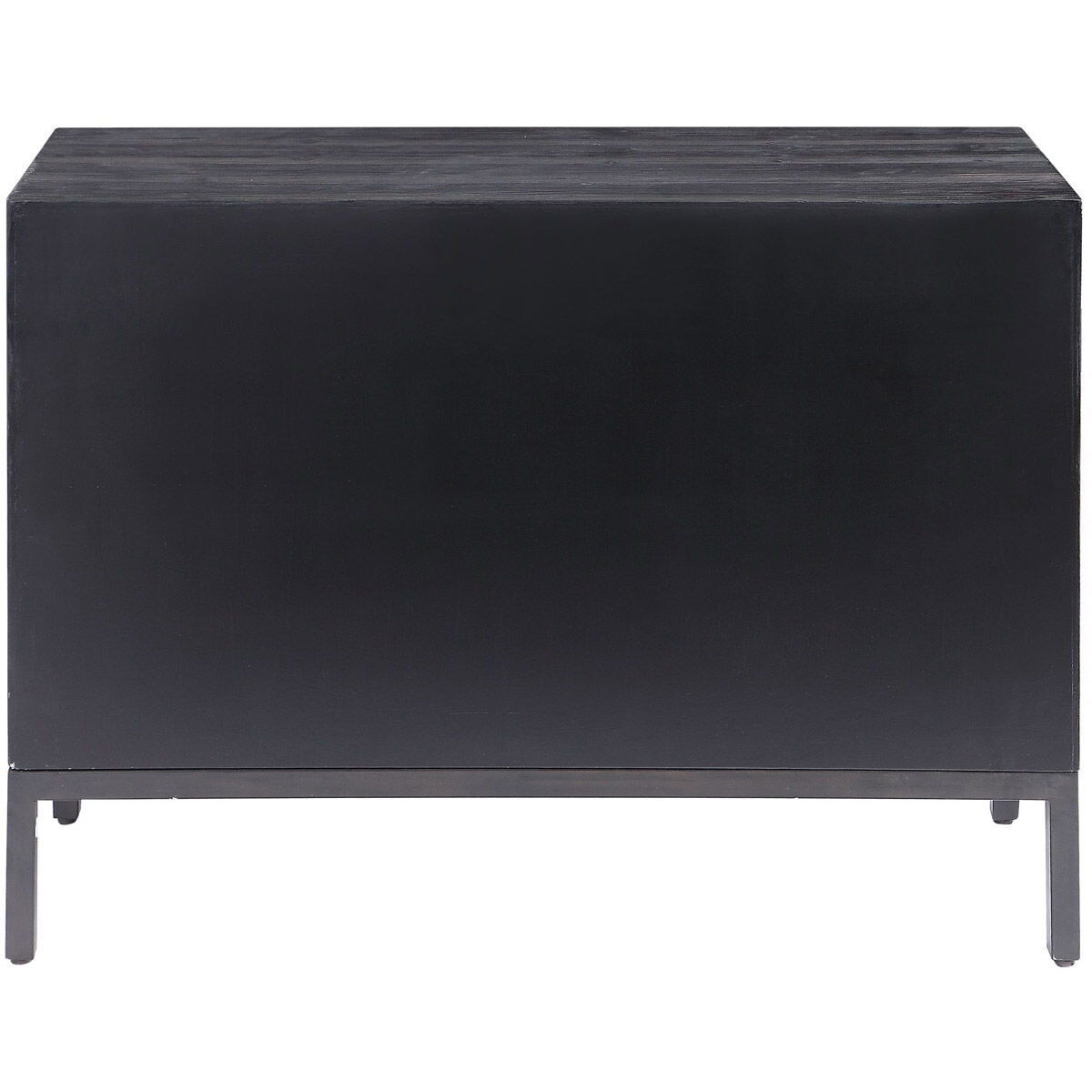 Aiken Dark Ebony and Brushed Brass 2 Door Cabinet