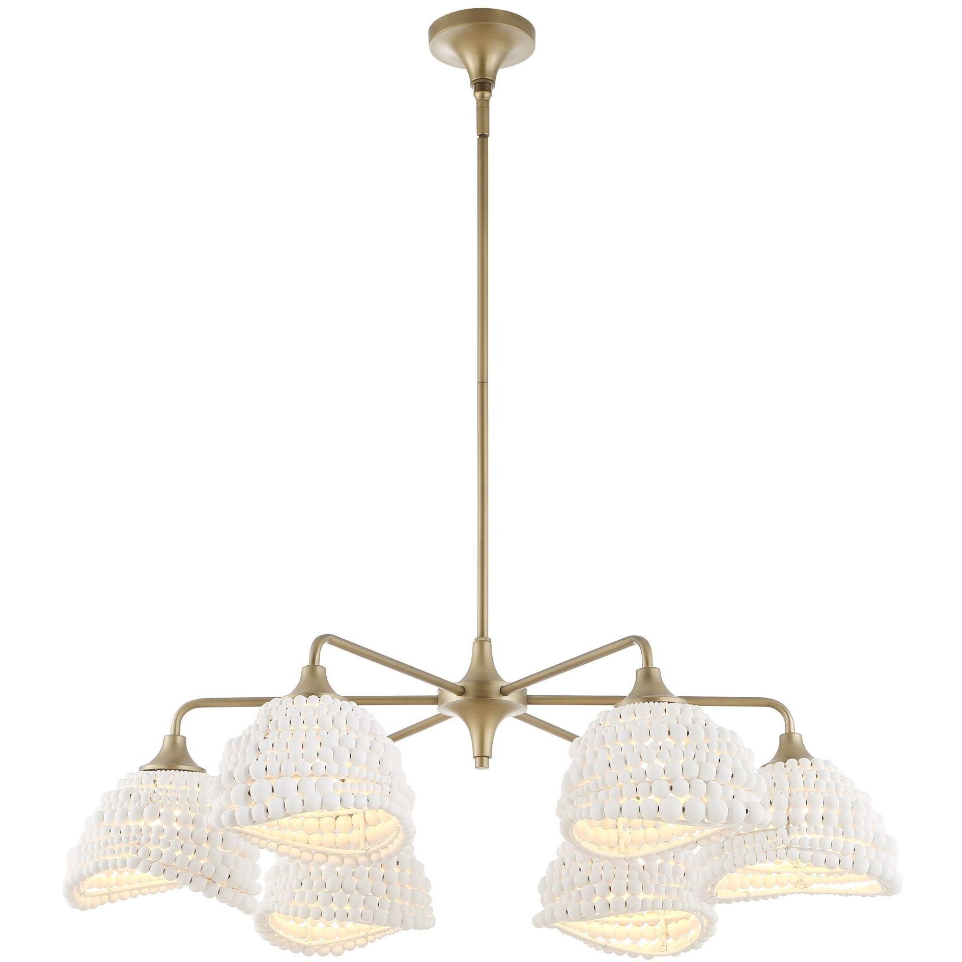 Biddeford 6 Light 36 inch Brushed Matte Gold Pendant Ceiling Light