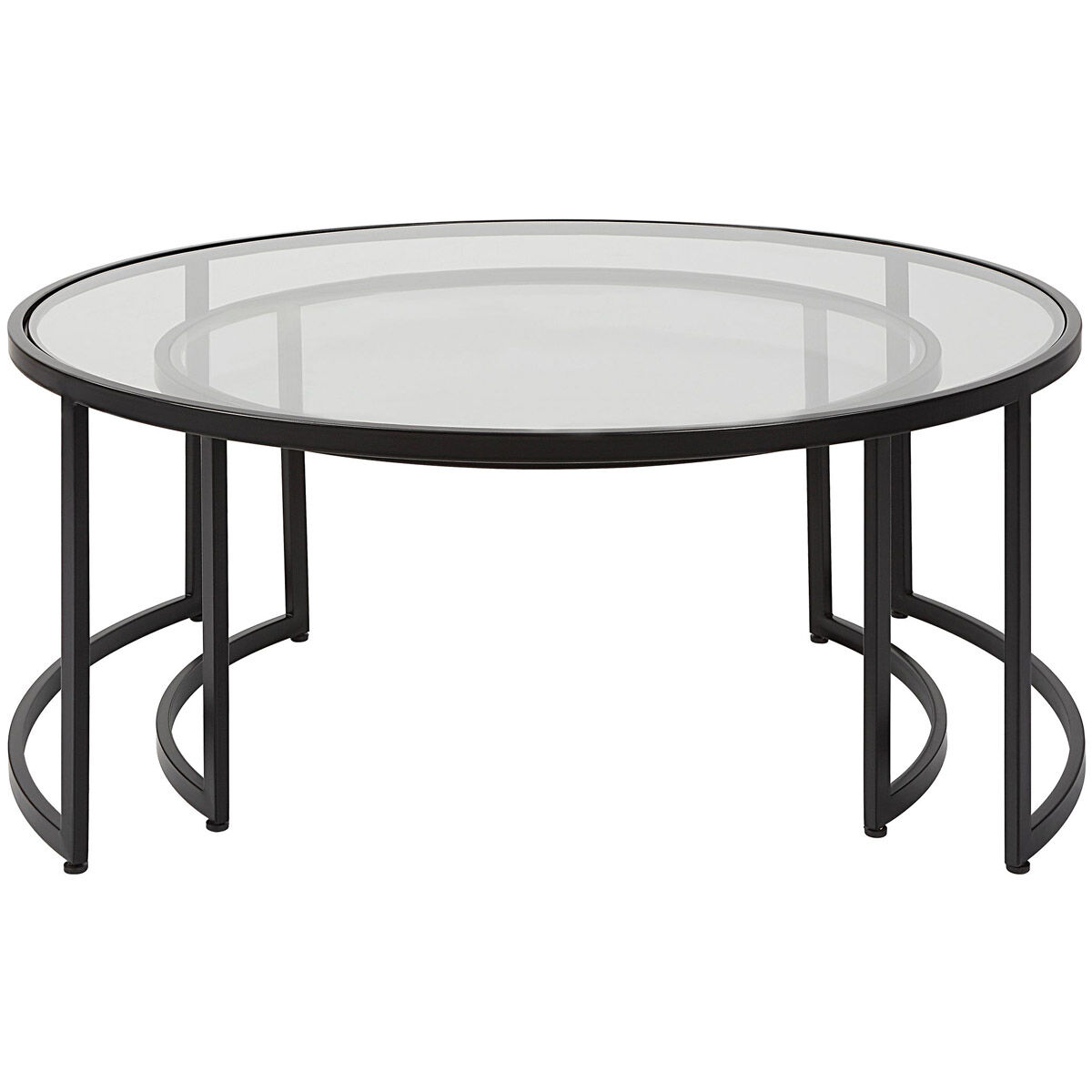 Rhea 42 X 18 inch Satin Black Nesting Coffee tables, Set of 2