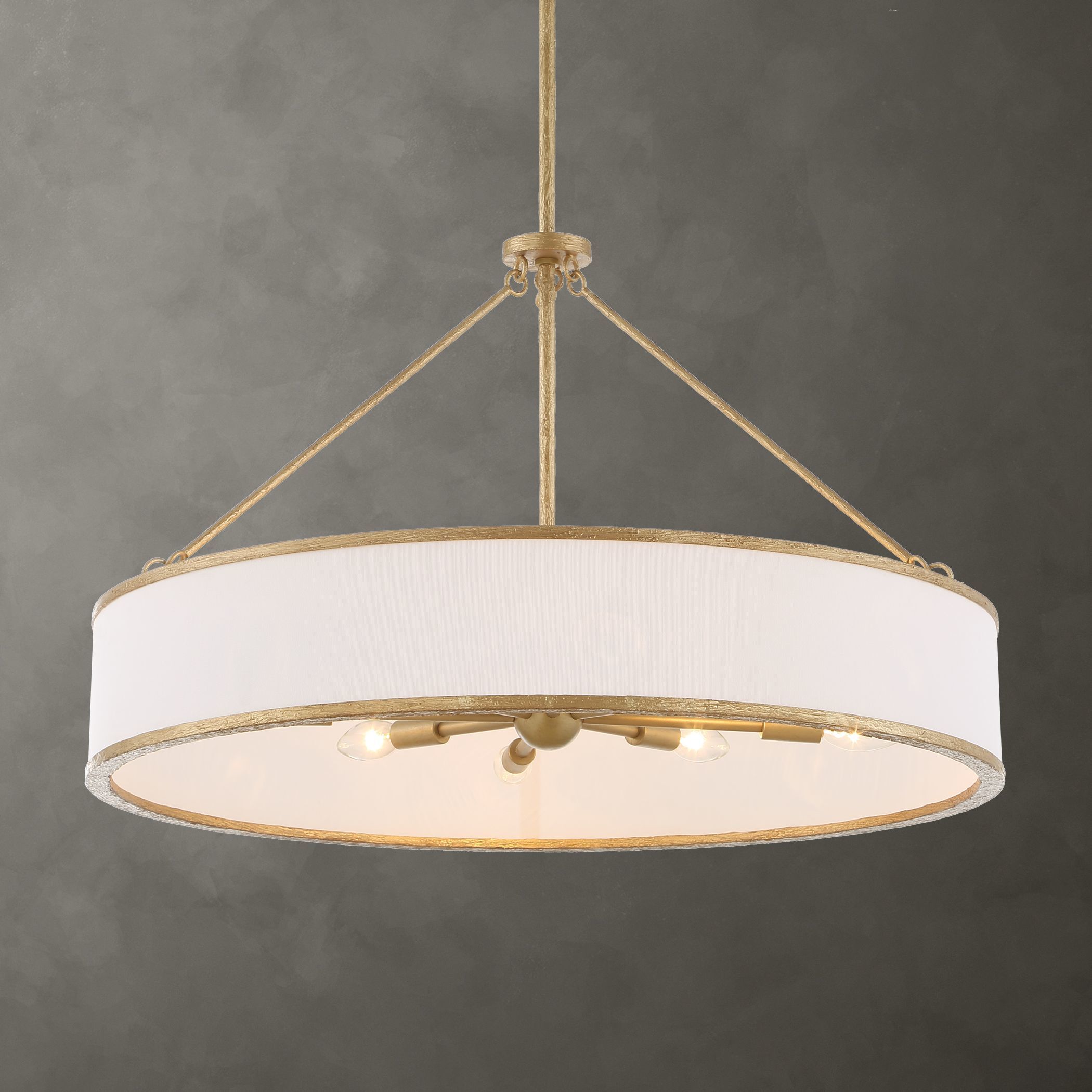 Algiers 8 Light 30 inch Textured Soft Gold Pendant Ceiling Light
