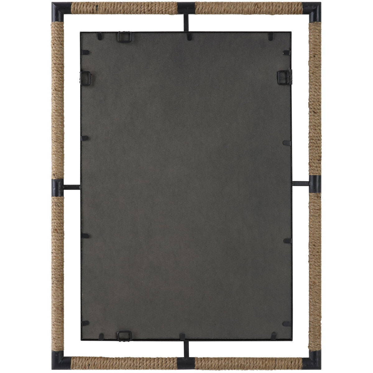 Melville 38 X 28 inch Textured Rust Black and Natural Rope Wall Mirror