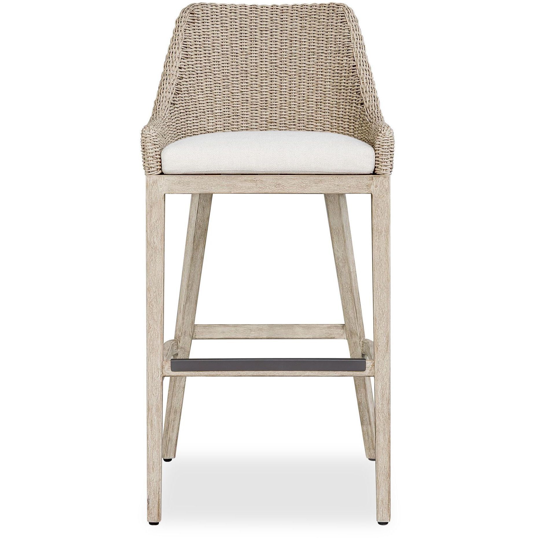 Paloma 44.7 inch Oatmeal and Cerused Wheat with Oyster White Outdoor Bar Stool