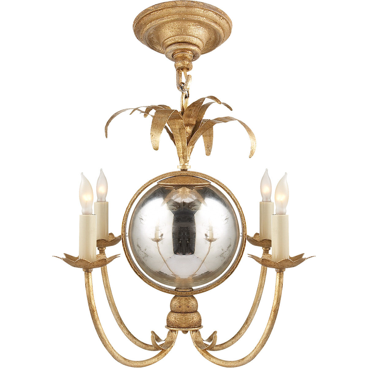 Chapman & Myers Gramercy 4 Light 17 inch Gilded Iron Chandelier Ceiling Light