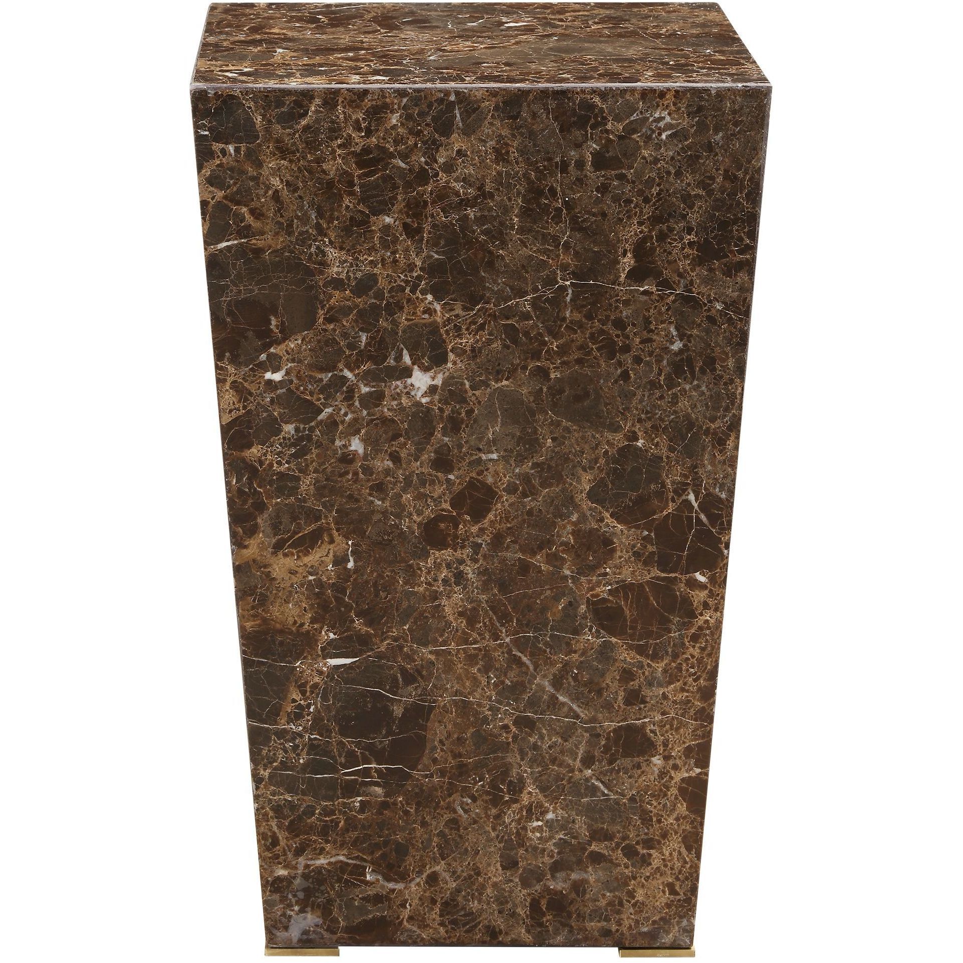 Poe 22.75 X 14.13 inch Brown Marble and Brushed Brass Accent Table