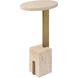 Feranno 22 X 12 inch Travertine and Brass Accent Table
