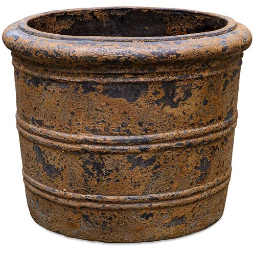 Weathered Relic Rust Black Outdoor Planter
