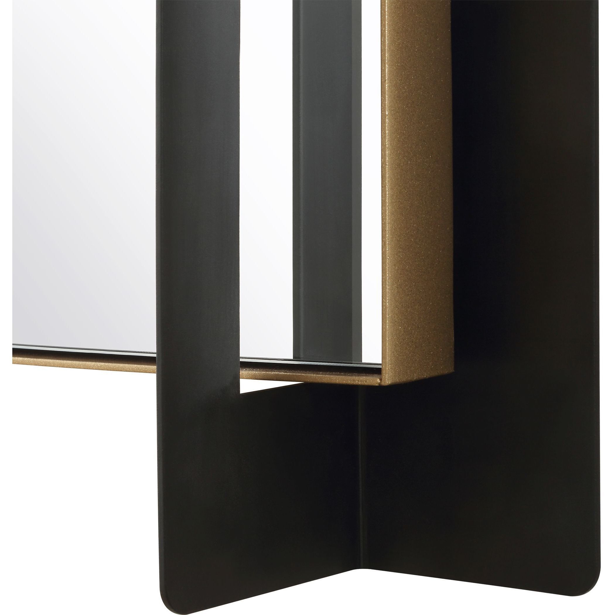 Cunene 39.25 X 26 inch Gold Leaf and Matte Black Wall Mirror