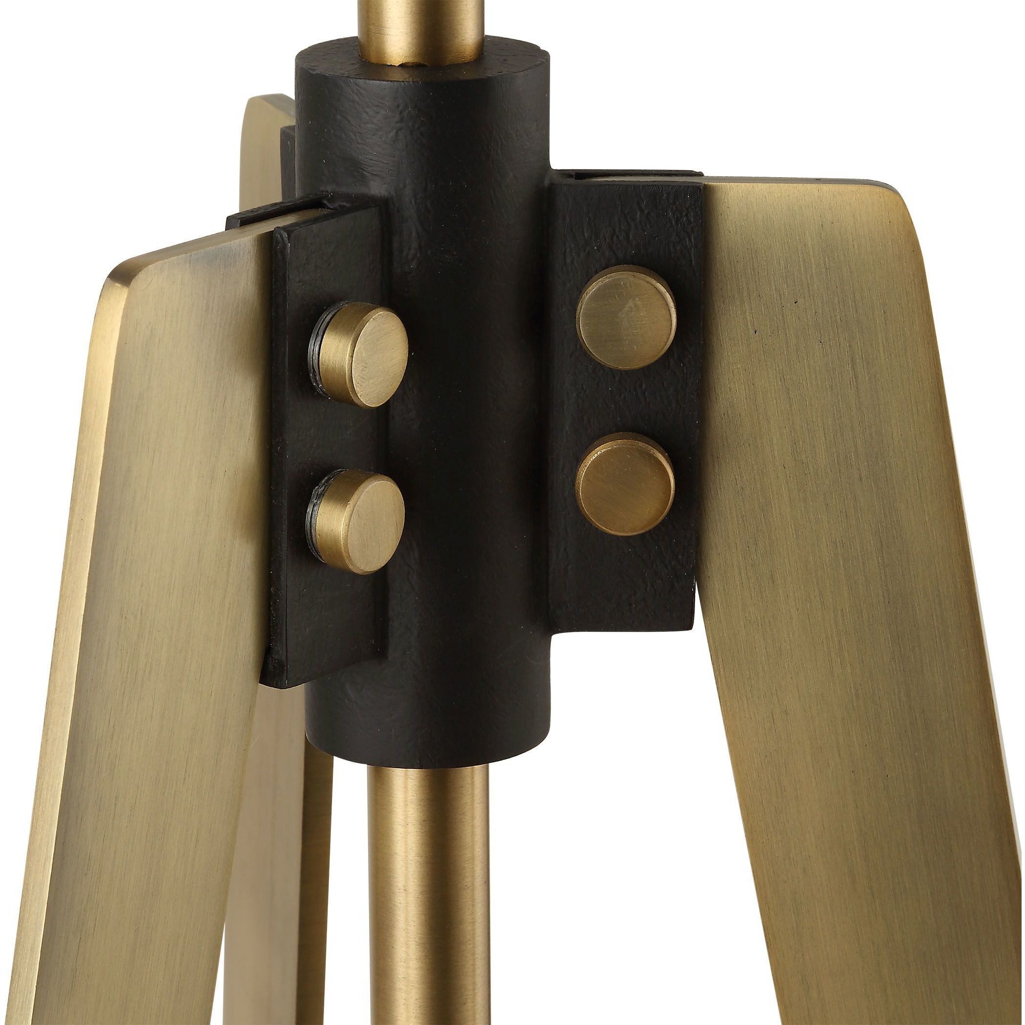 Anchorage 63.5 inch 150.00 watt Antique Brass and Black Floor Lamp Portable Light