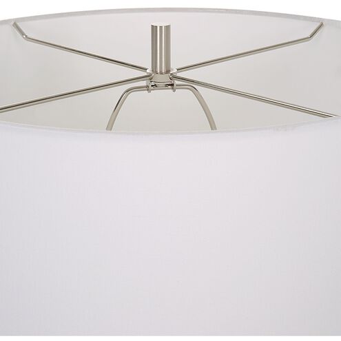 Remnant 32 inch 150 watt White Stone Table Lamp Portable Light