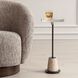 Arthur 23 X 10 inch Travertine and Bronze with Crystal Drink Table
