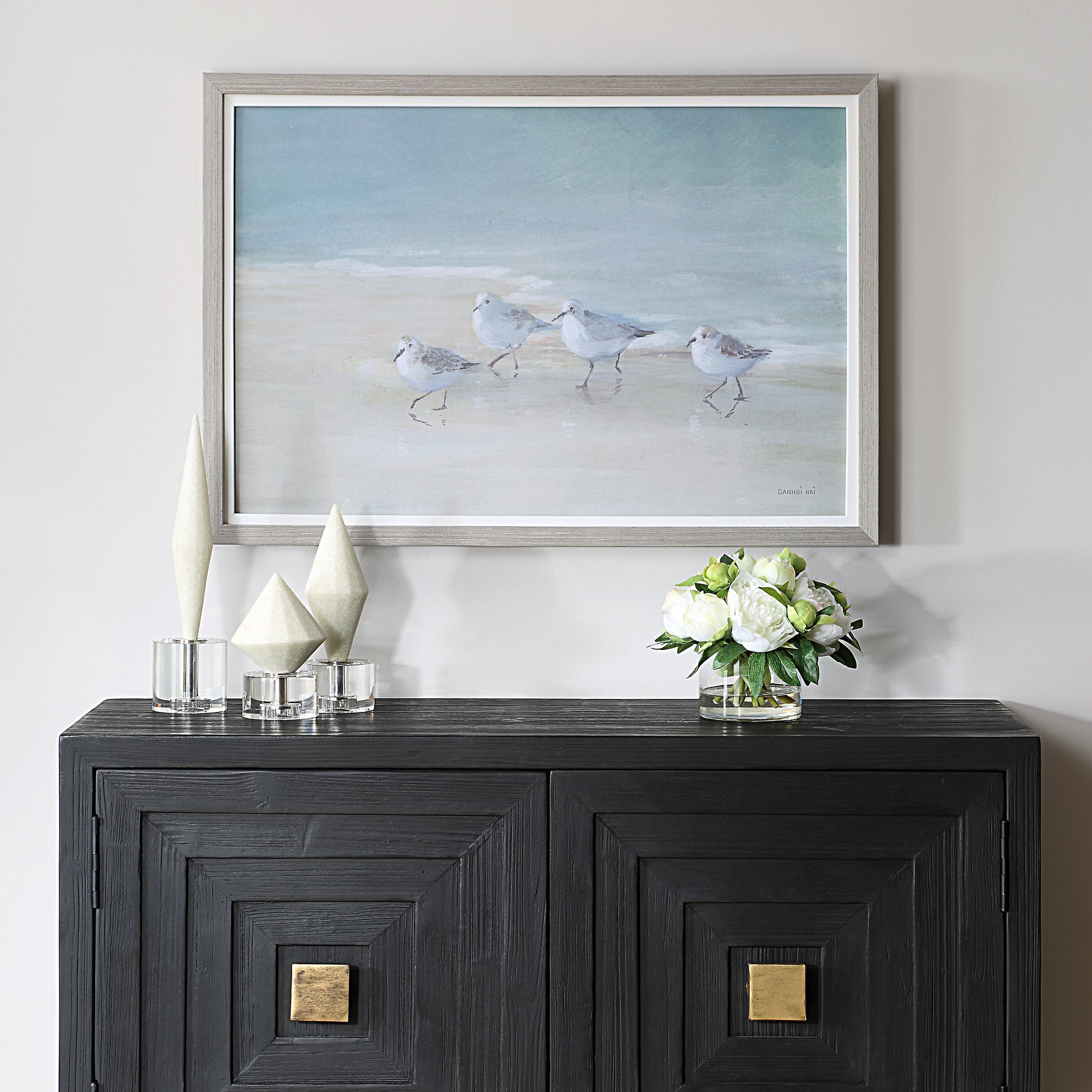 Tranquil Shorebirds On The Sand 32.5 X 22.5 inch Landscape Print