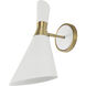 Eames 1 Light 8 inch White and Antique Brass Sconce Wall Light