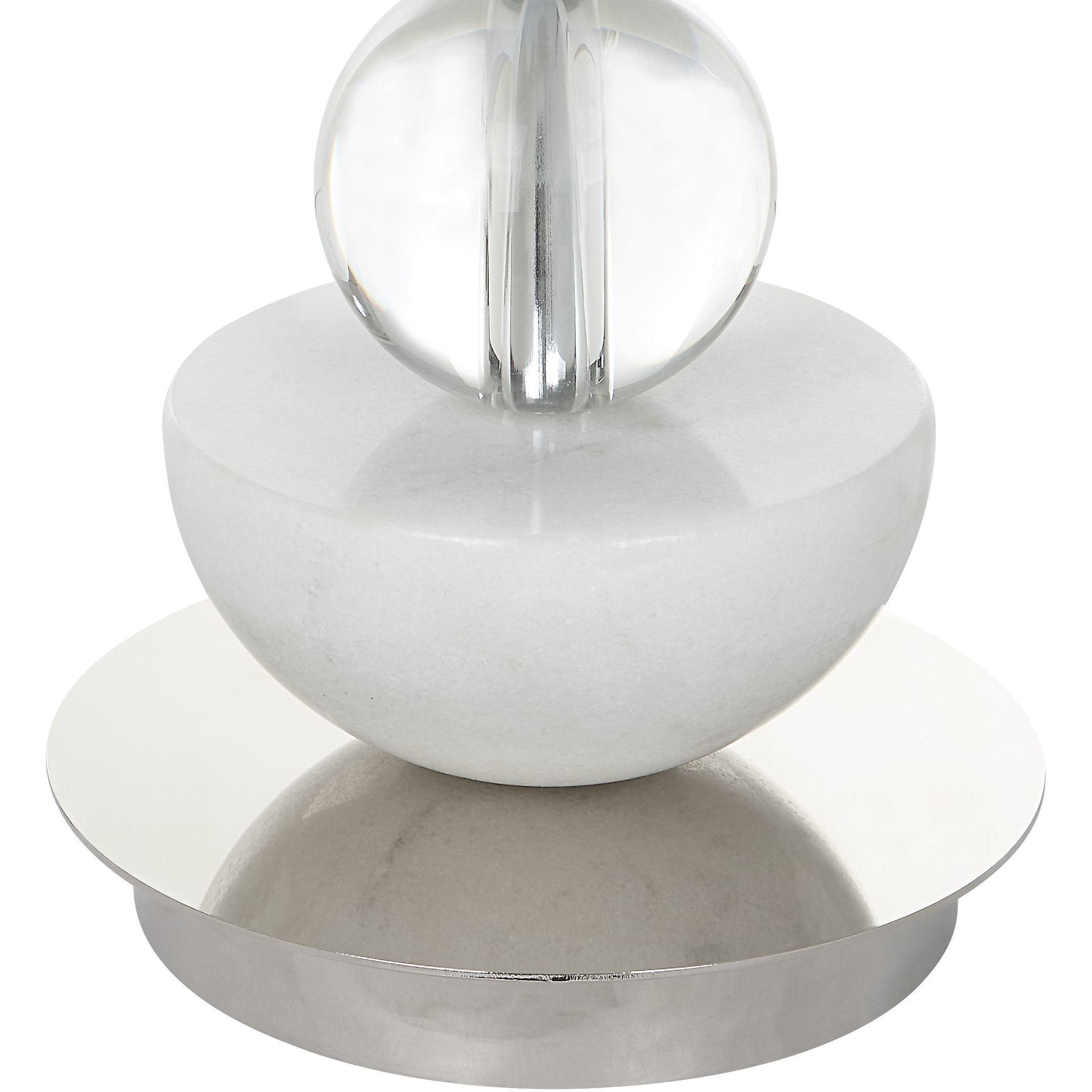 Exposition 34 inch 150.00 watt Polished Nickel and White Marble Buffet Lamp Portable Light