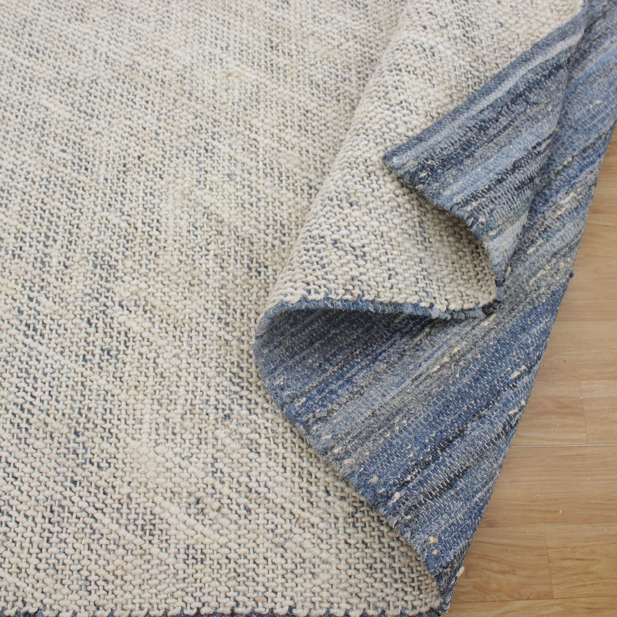 Hayden 120 X 96 inch Ivory Jute and Blue Denim Rug, 8ft x 10ft