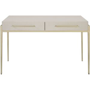 Jewel 48 inch White Faux Shagreen and Gold Leaf Desk