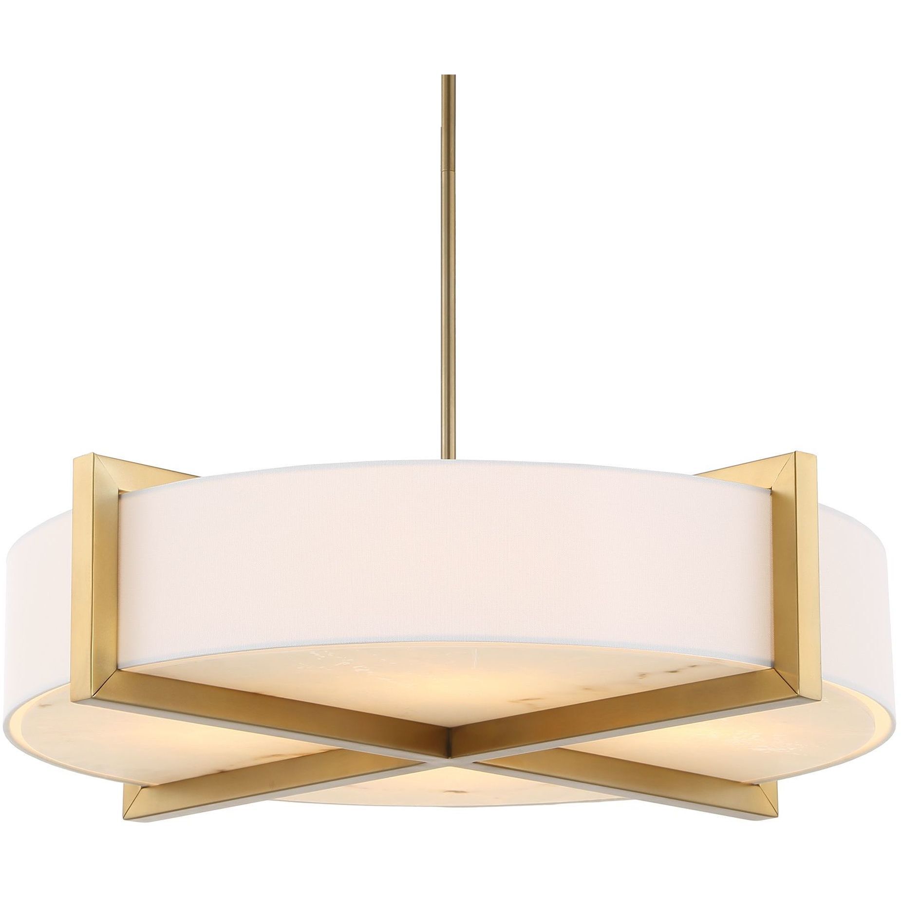 Cresson 4 Light 30 inch Matte Brushed Brass Pendant Ceiling Light