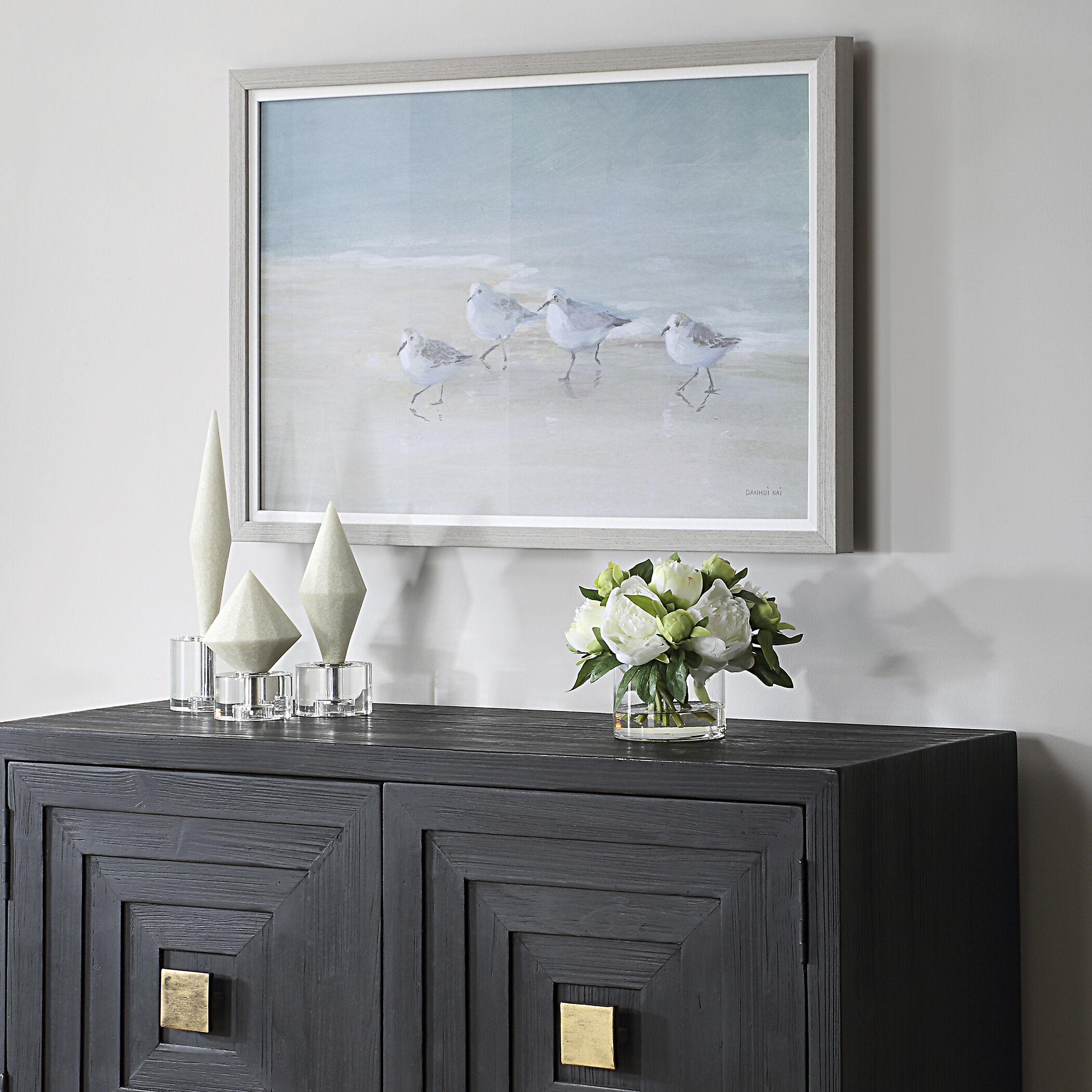 Tranquil Shorebirds On The Sand 32.5 X 22.5 inch Landscape Print