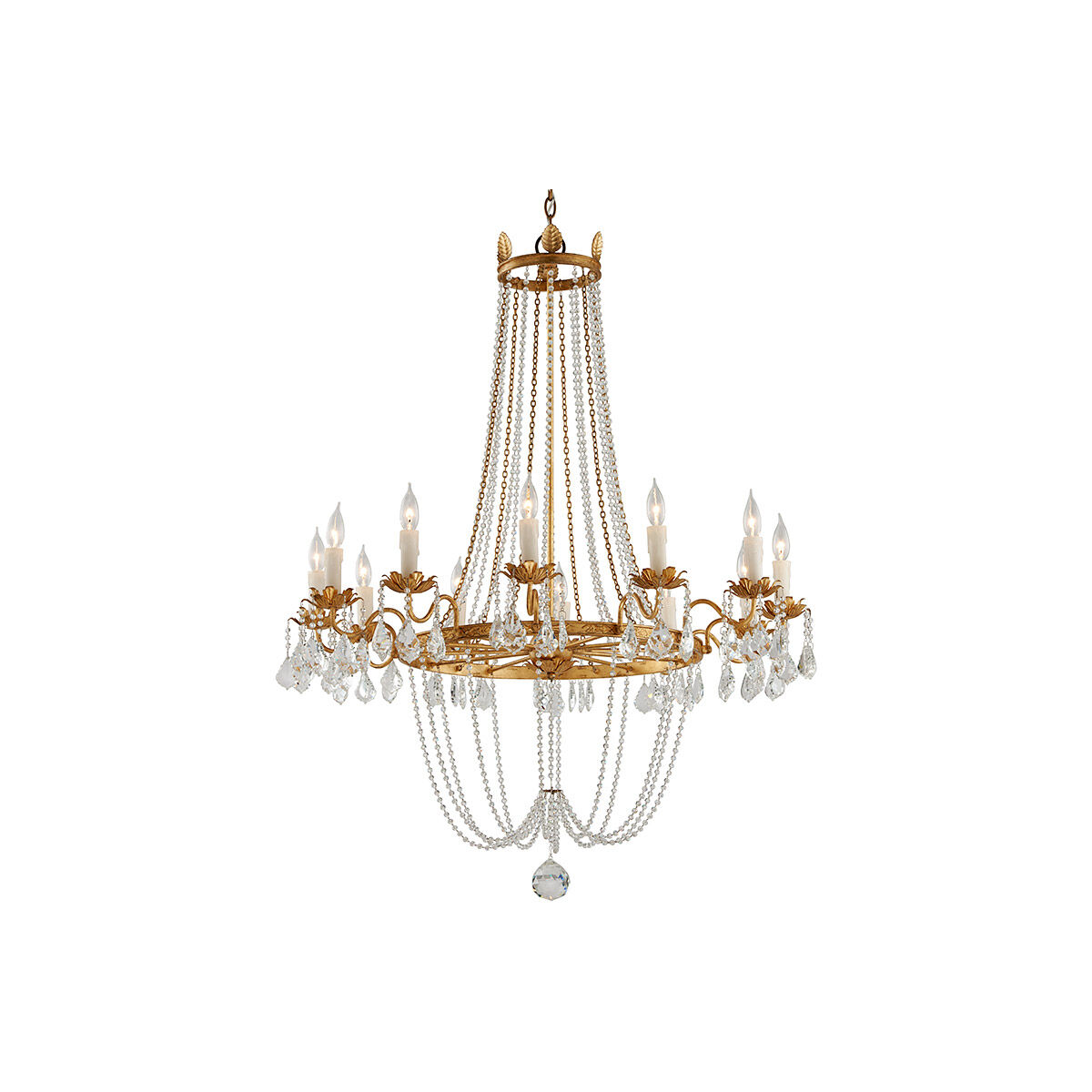 Equinox 12 Light 38 inch Distressed Gold Leaf Chandelier Ceiling Light