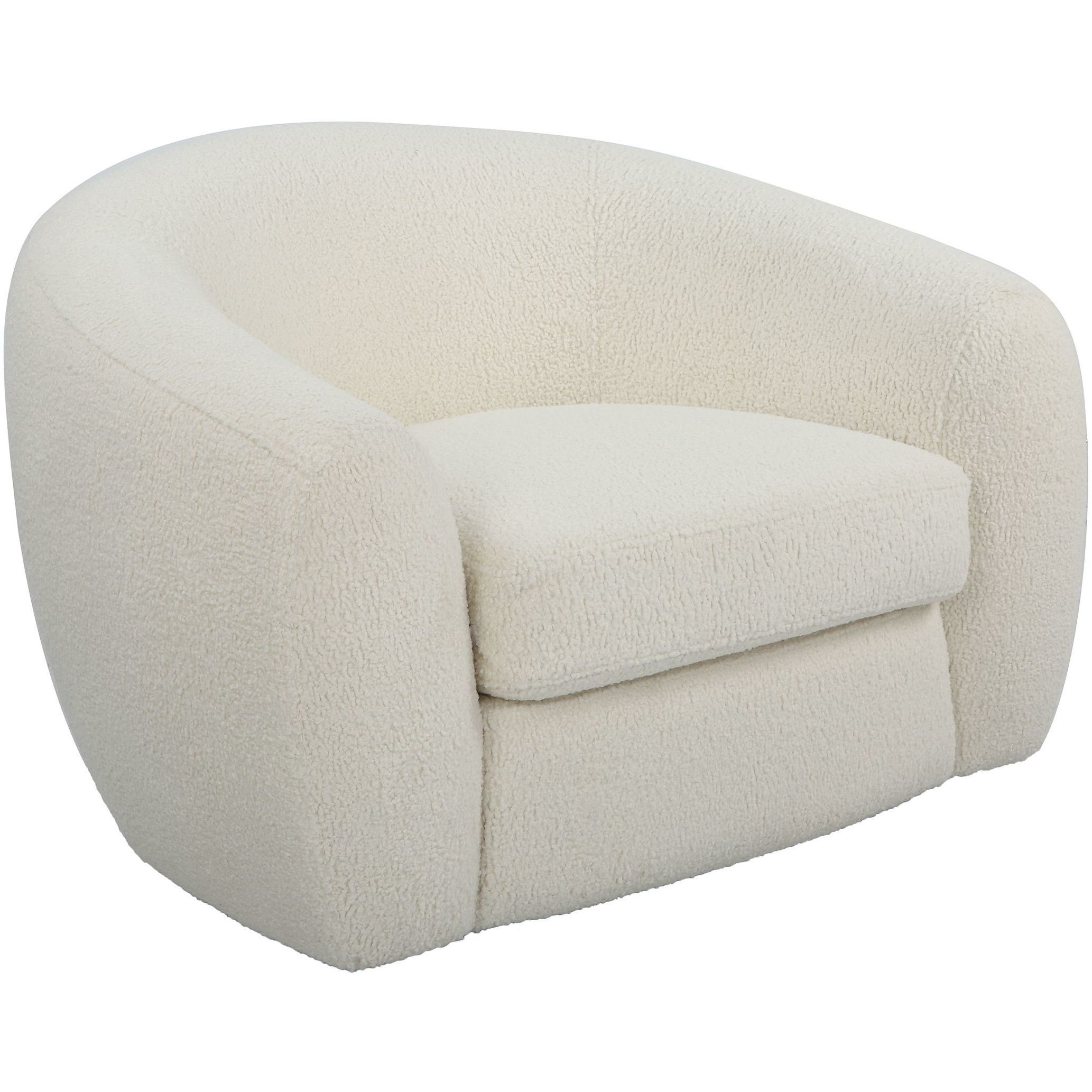 Capra Off White Faux Shearling Swivel Chair