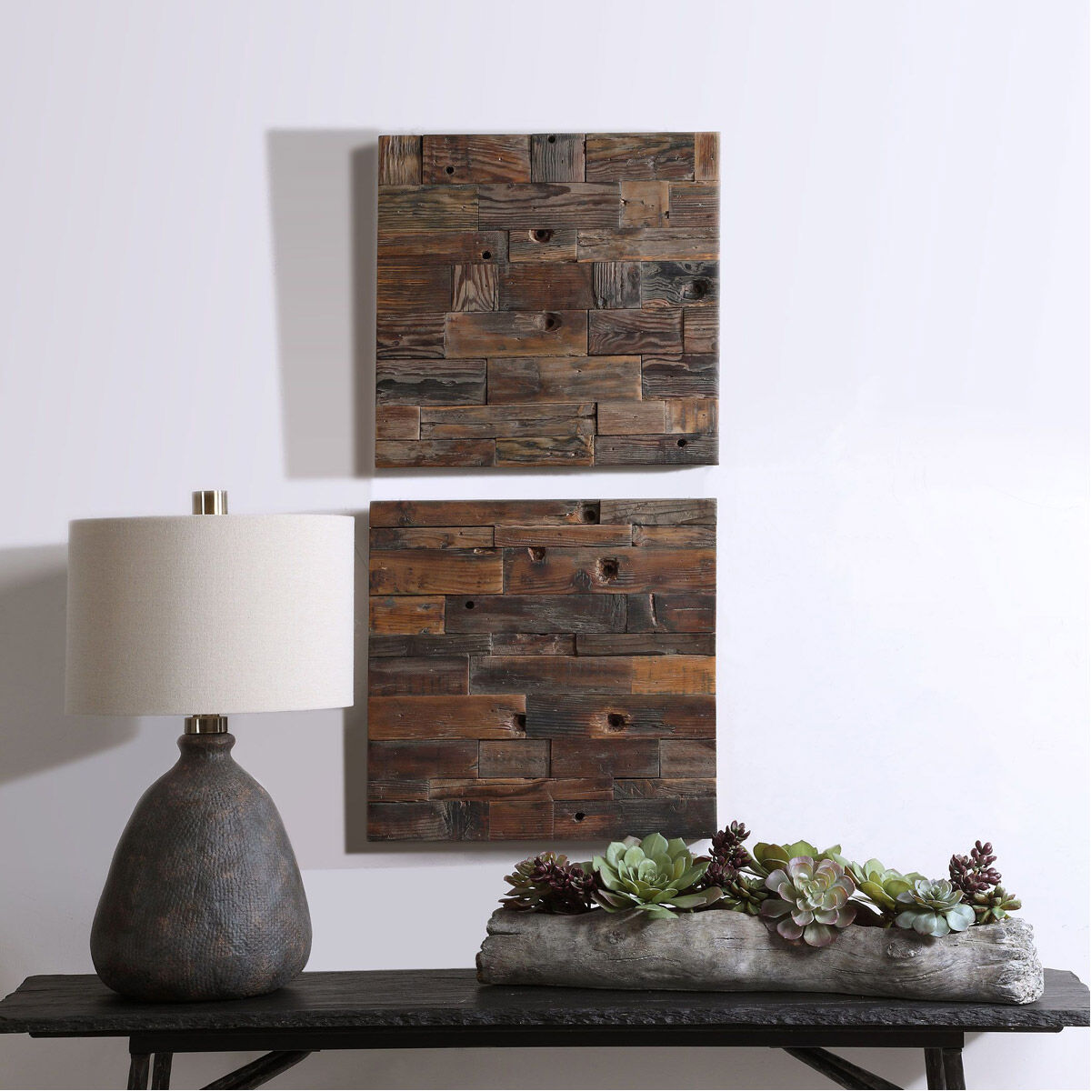 Astern Reclaimed Boat Wood Wall Decor, Set of 2