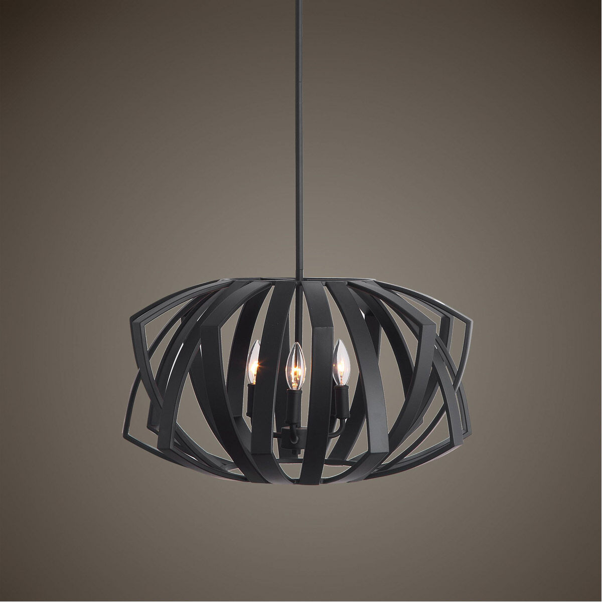 Thales 3 Light 22 inch Matte Black Pendant Ceiling Light