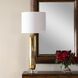 Octavio 36 inch 150 watt Gold Leaf and Clear Crystal and Antique Brass Table Lamp Portable Light