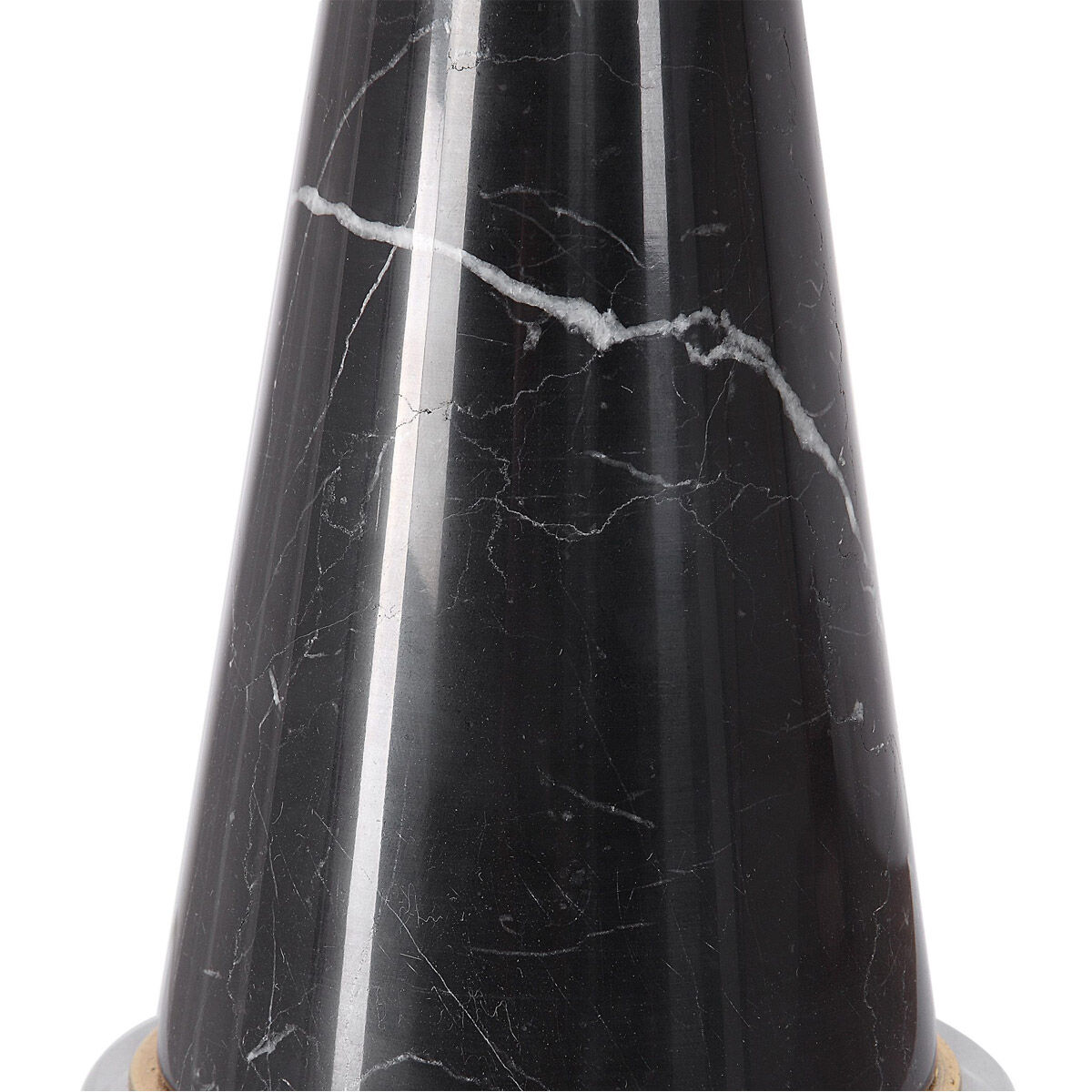 Alastair 30 inch 150 watt Black Marble with Plated Gold and Crystal Table Lamp Portable Light