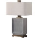 Abbot 28 inch 150 watt Crackled Gray Glaze and Antique Bronze Table Lamp Portable Light