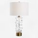 Aura 27.75 inch 150 watt Clear Glass and Brushed Brass Table Lamp Portable Light
