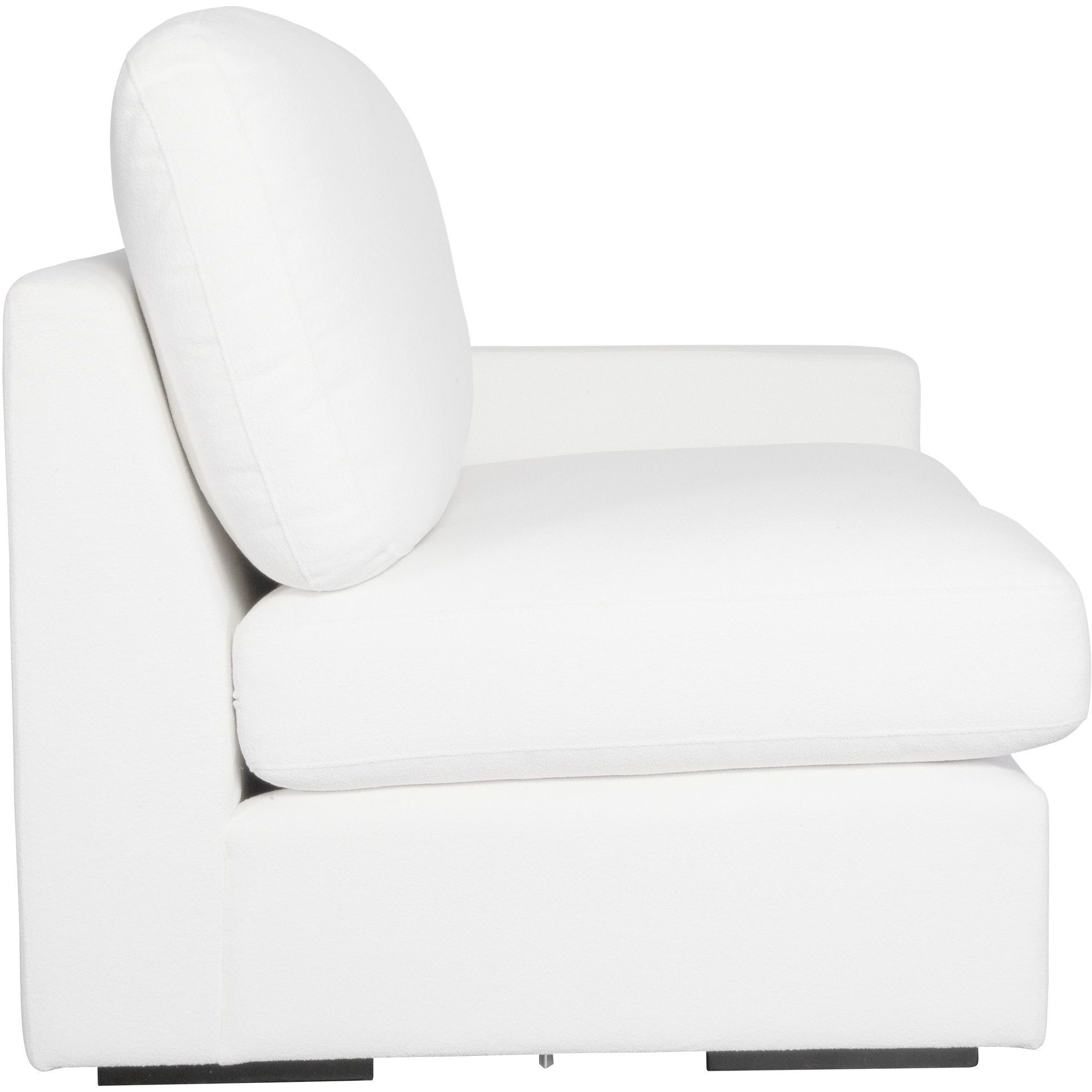 Refuge Arctic White Polyester Sofa, Right Arm Facing