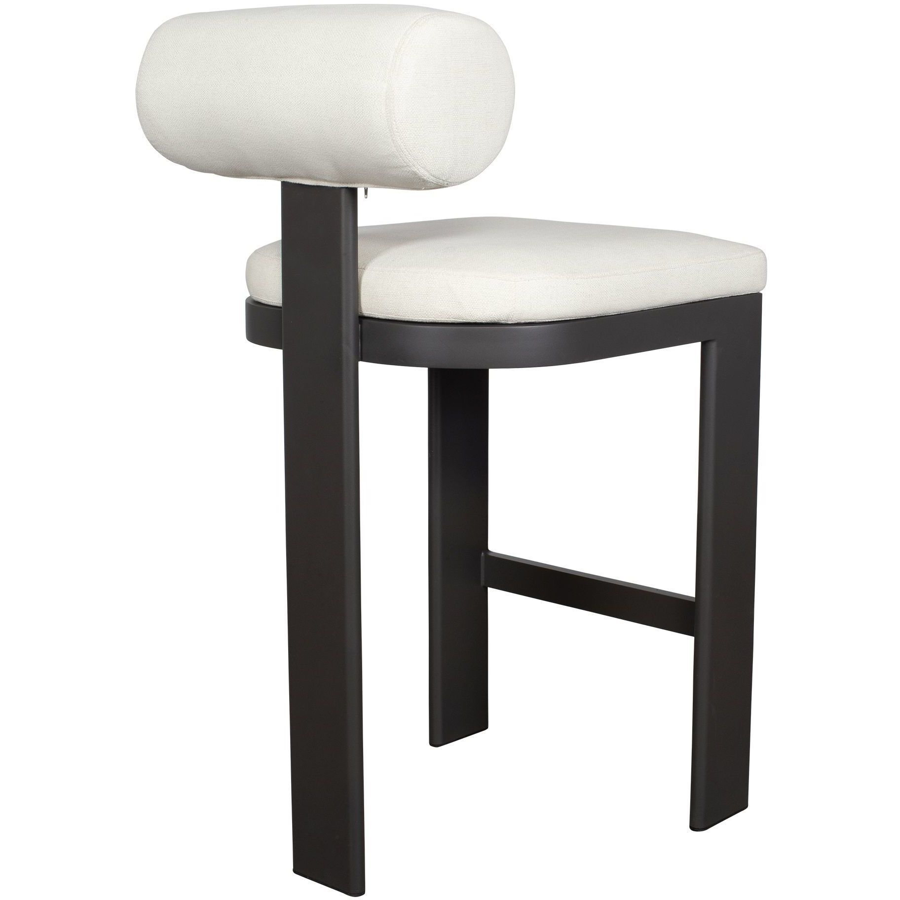 Bolster Back 42.5 inch Java Black and Oyster White Outdoor Bar Stool