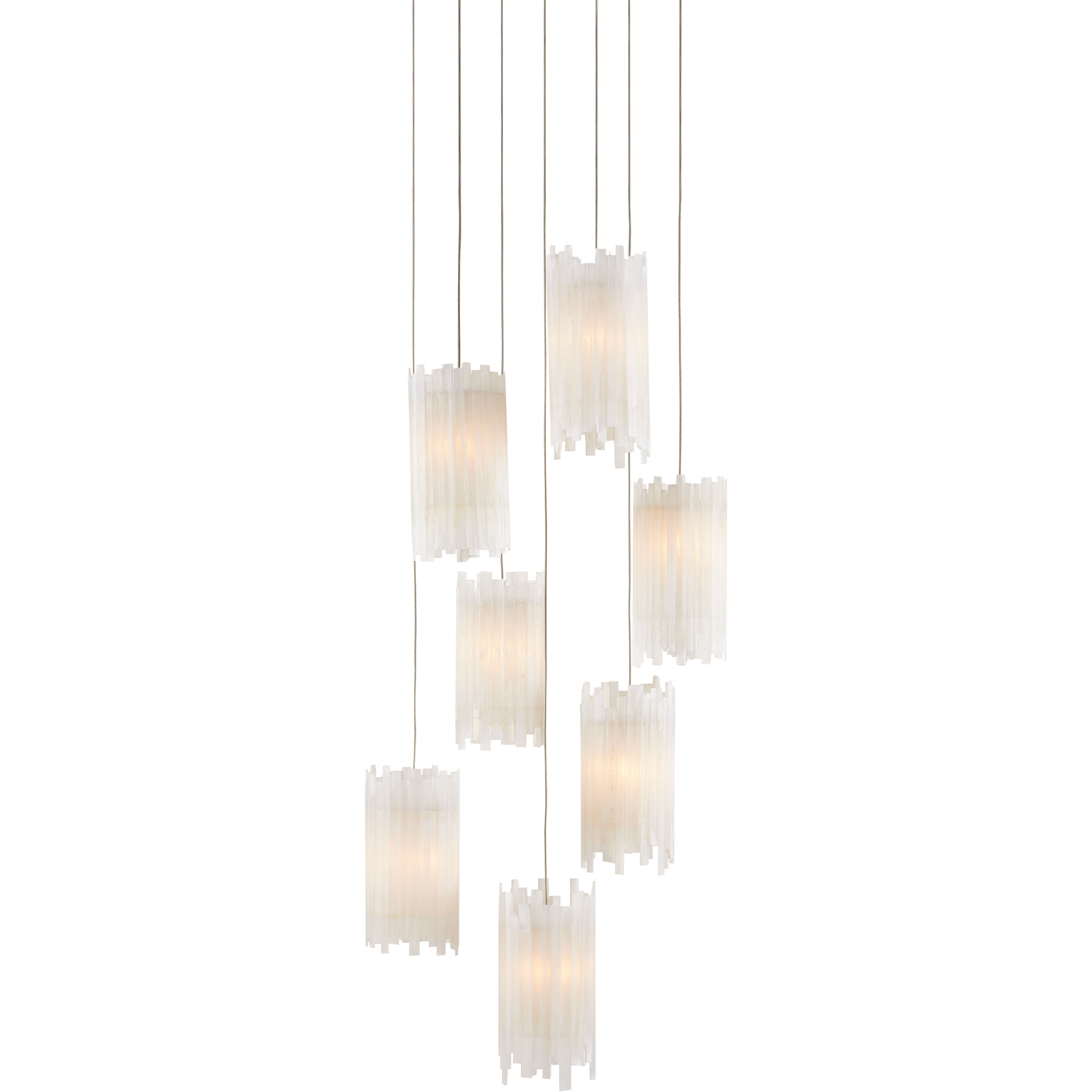 Escenia 7 Light 15 inch Natural/Painted Silver Multi-Drop Pendant Ceiling Light