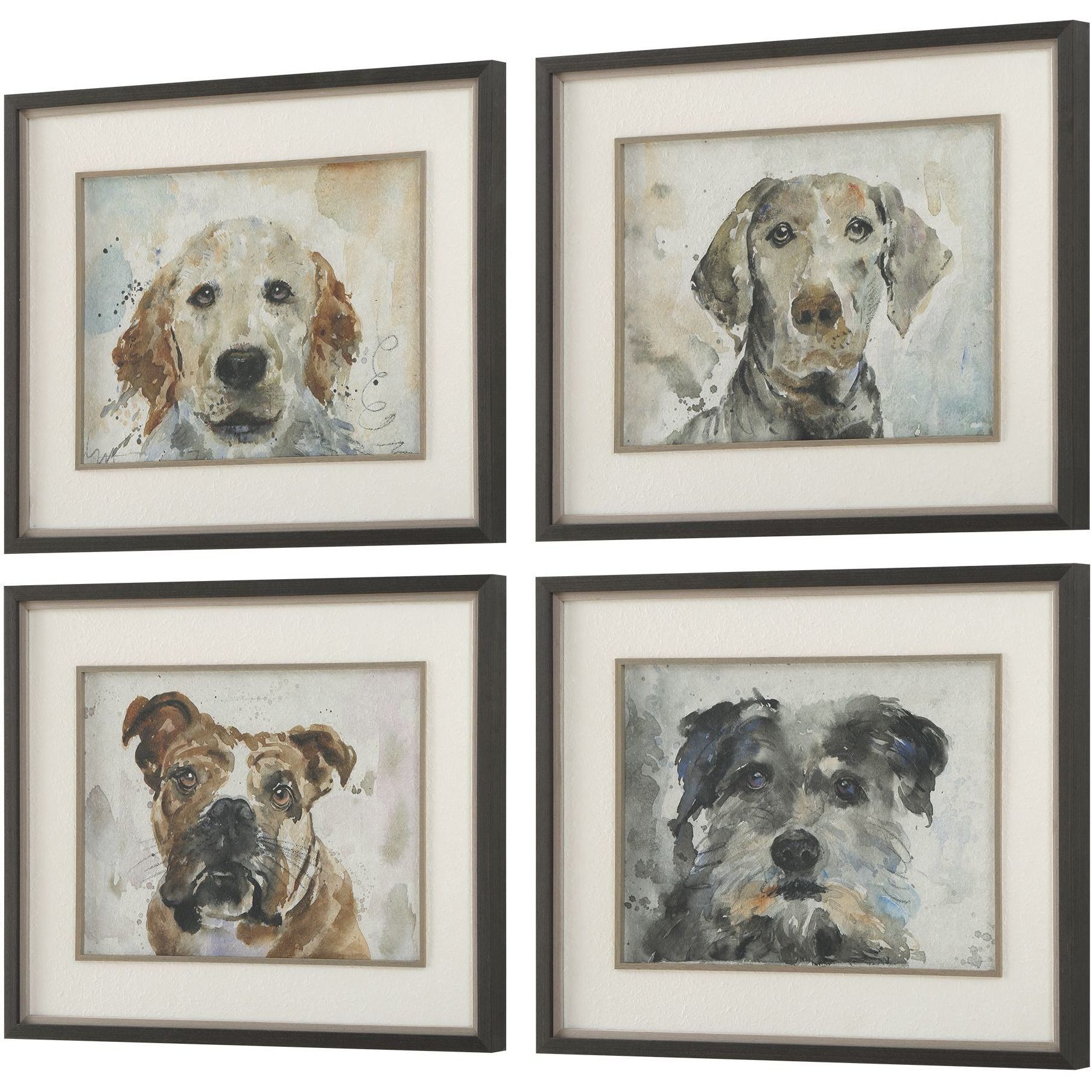 Dog Days 28 X 23.38 inch Framed Prints, Set of 4