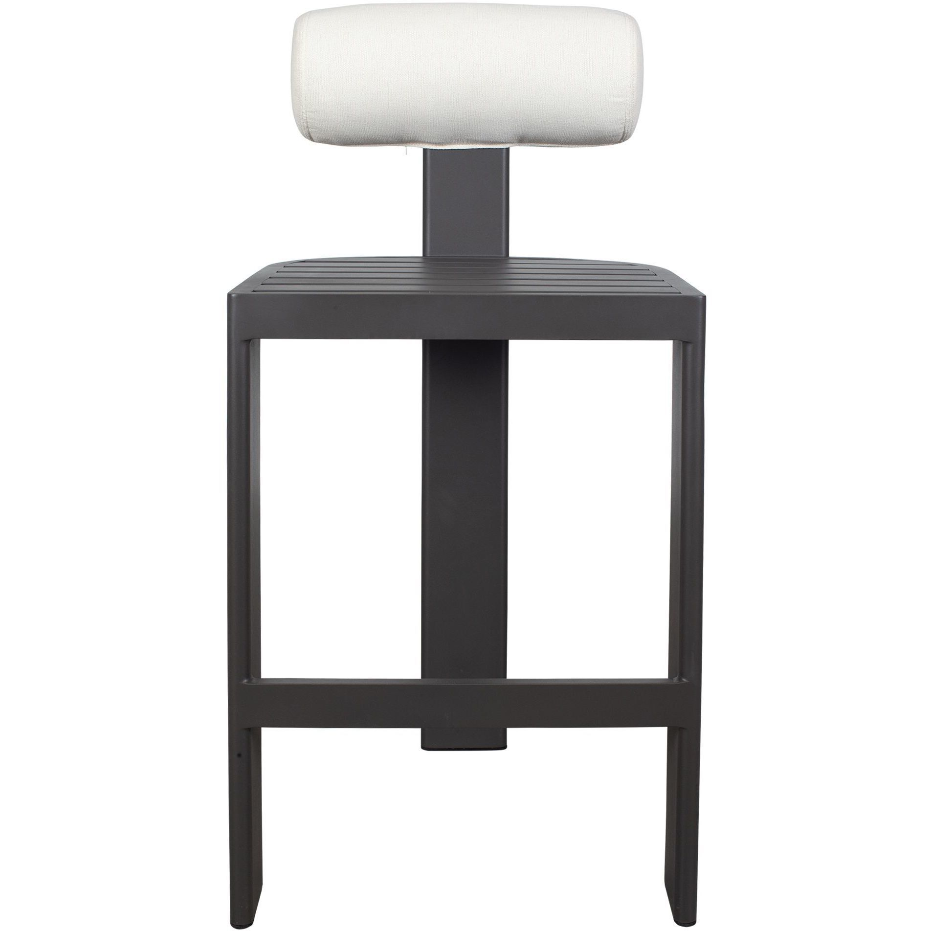 Bolster Back 42.5 inch Java Black and Oyster White Outdoor Bar Stool