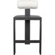 Bolster Back 42.5 inch Java Black and Oyster White Outdoor Bar Stool